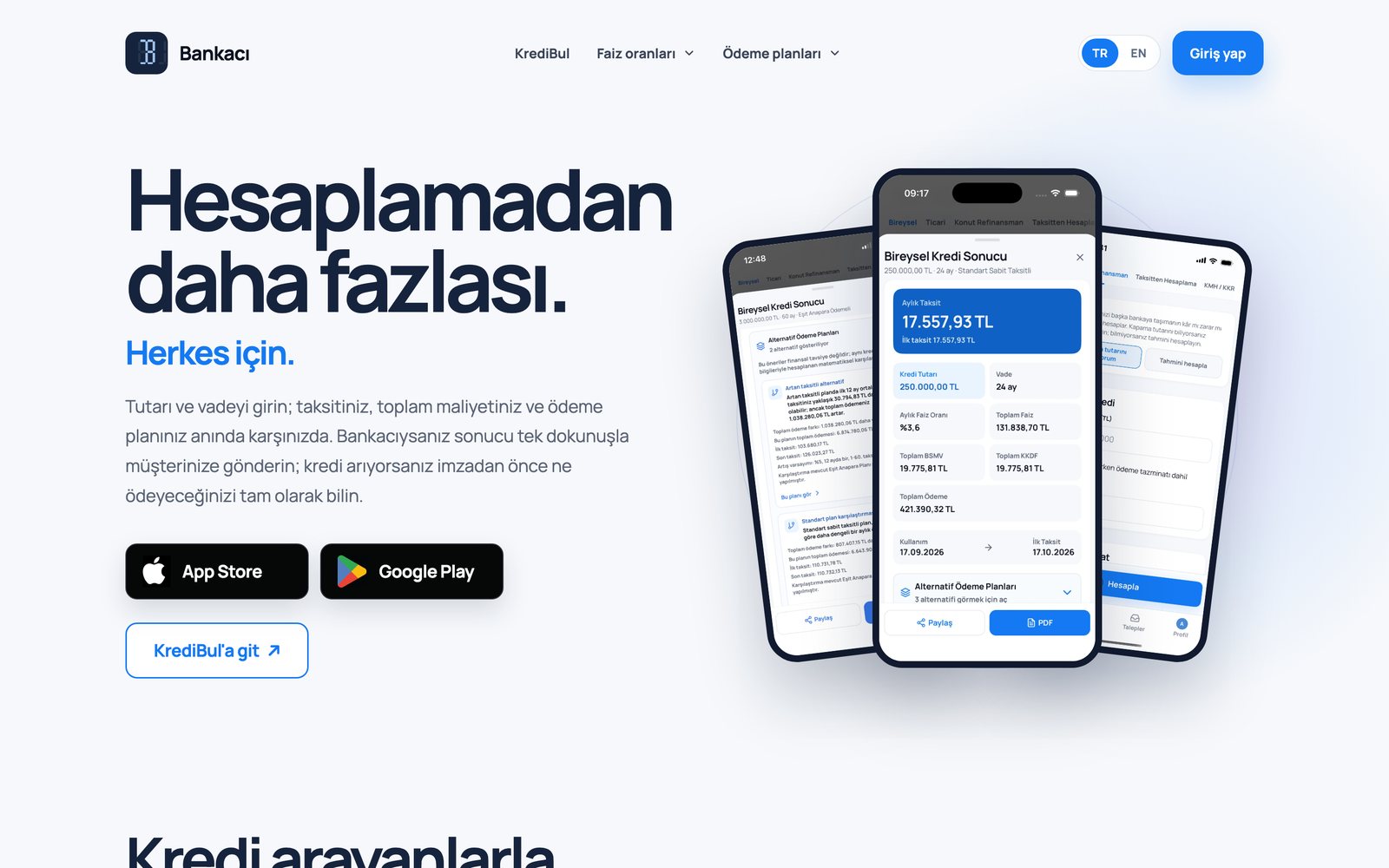 bankaci.app ana sayfası.